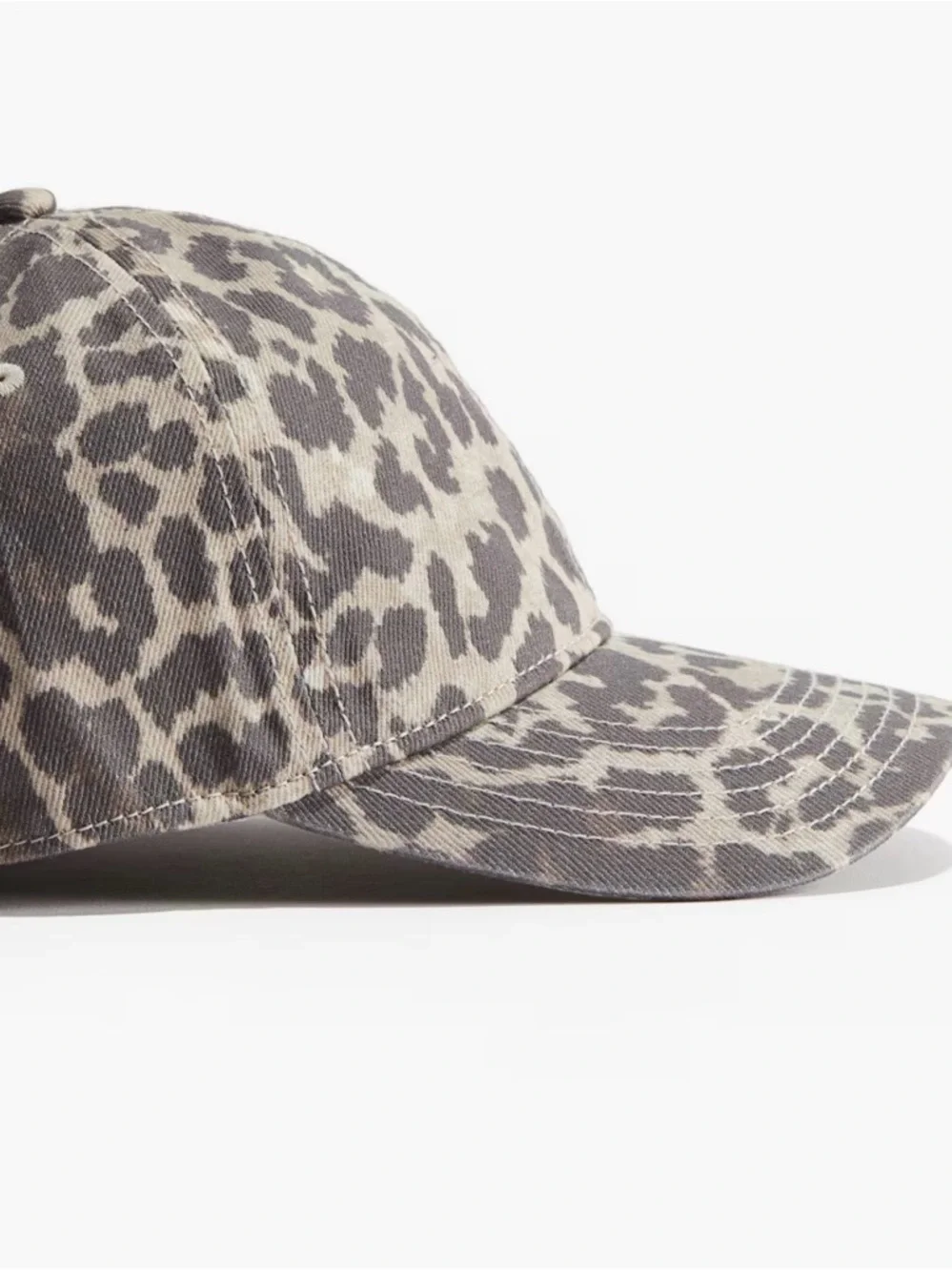 NWOT H&M Leopard Print Washed-Look Twill Cap